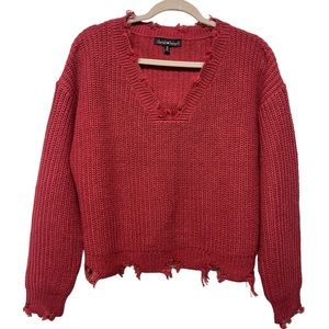 Derek Heart v-neck distressed sweater size M 🤩